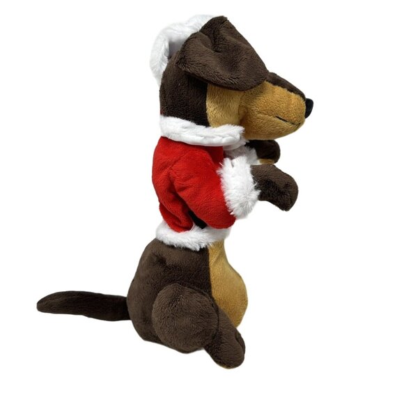 Christmas Dachshund Plush Toy Santa Claus Hat Jacket NOT WORKING - Picture 2 of 8